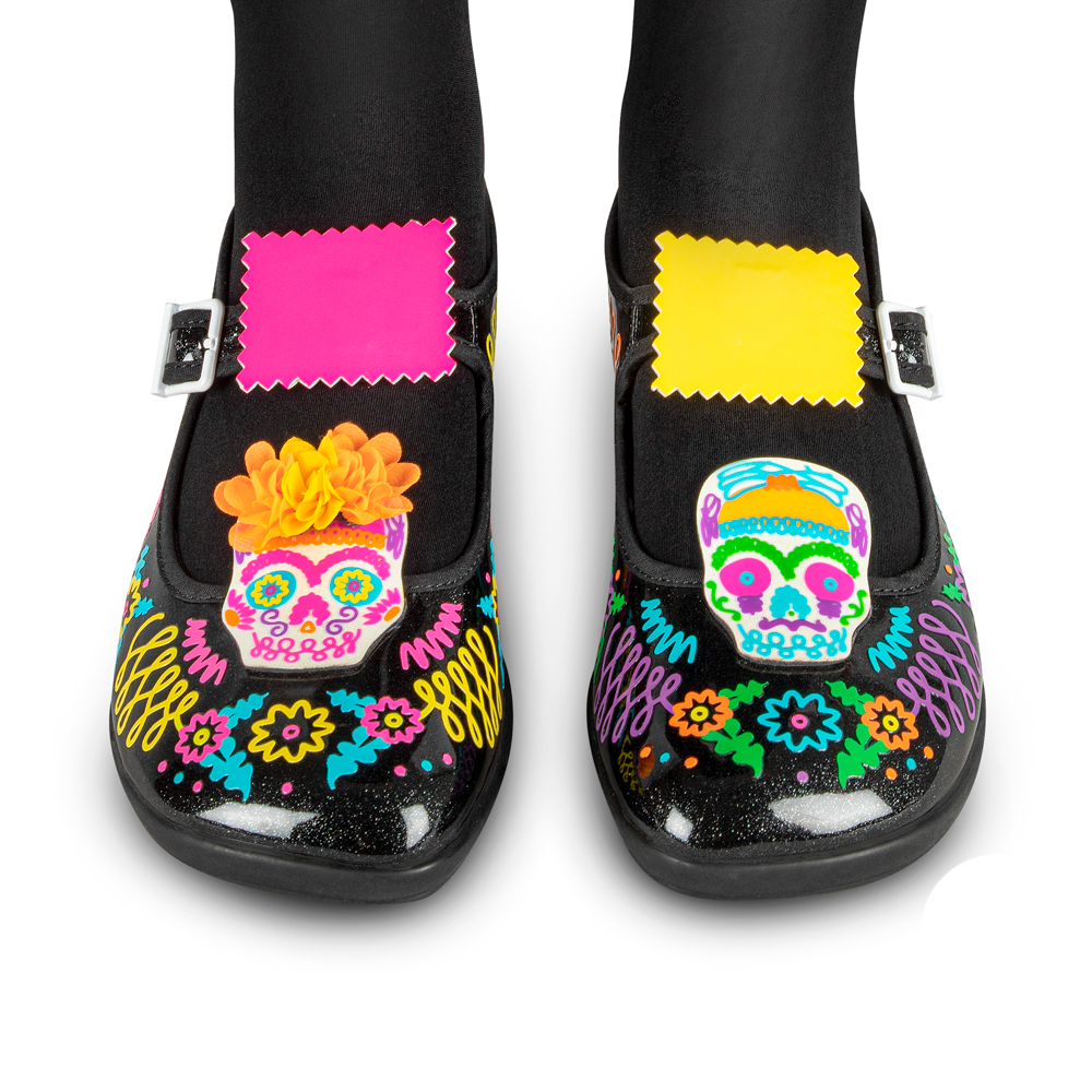 Chocolaticas_Sugar_Skull_womens_Mary_Jane_Flat_Legs