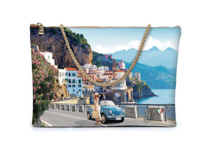 YNOT Milano - Amalfi Coast Large Clutch w Detachable Chain Strap - LAST ONE!